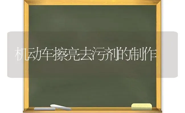 机动车擦亮去污剂的制作 | 养殖技术大全