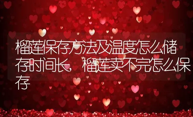 榴莲保存方法及温度怎么储存时间长,榴莲卖不完怎么保存 | 养殖学堂