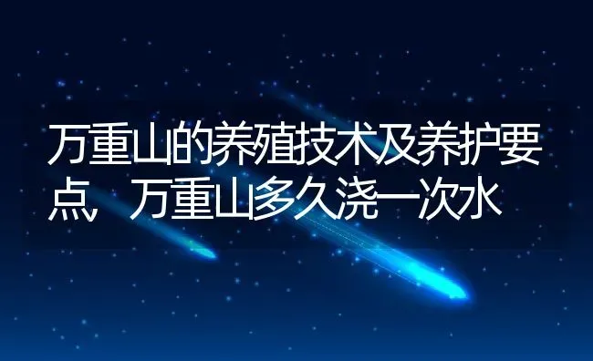 万重山的养殖技术及养护要点,万重山多久浇一次水 | 养殖学堂