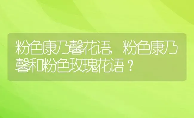 粉色康乃馨花语,粉色康乃馨和粉色玫瑰花语？ | 养殖学堂