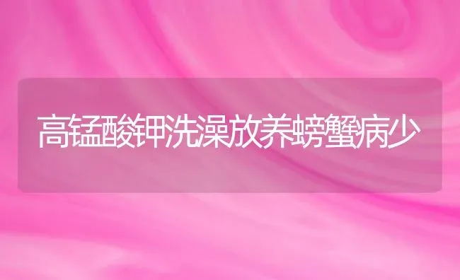 高锰酸钾洗澡放养螃蟹病少 | 养殖知识