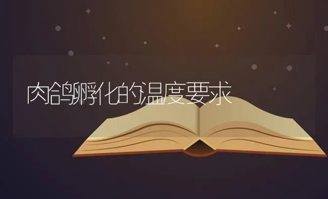 肉鸽孵化的温度要求 | 养殖知识