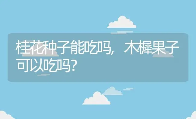 桂花种子能吃吗,木樨果子可以吃吗？ | 养殖学堂