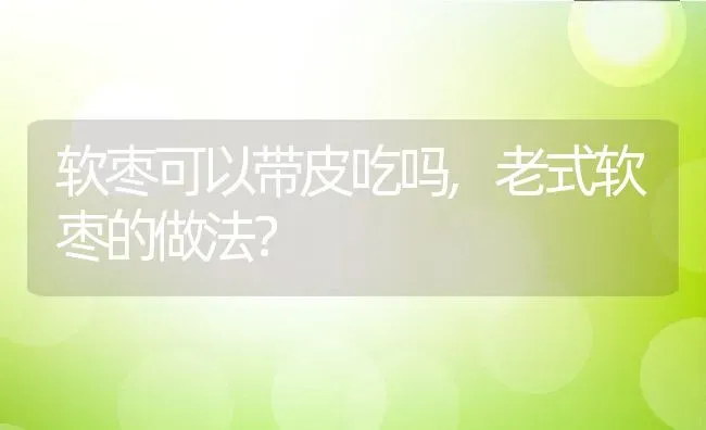 软枣可以带皮吃吗,老式软枣的做法？ | 养殖科普