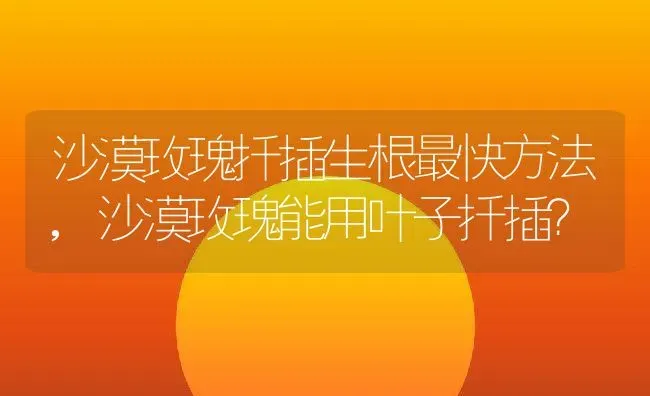 沙漠玫瑰扦插生根最快方法,沙漠玫瑰能用叶子扦插？ | 养殖科普