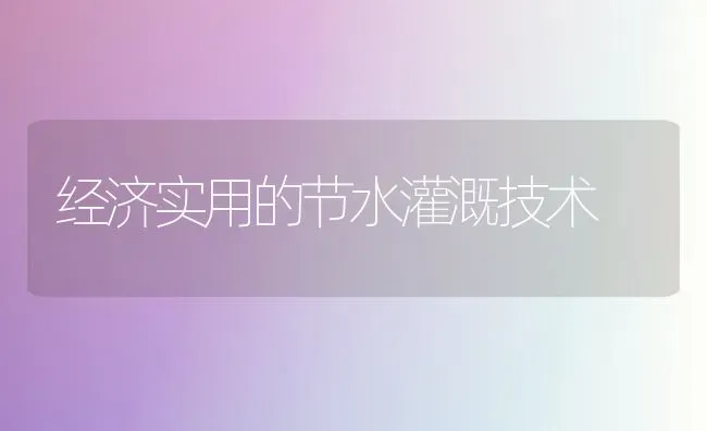 经济实用的节水灌溉技术 | 养殖技术大全