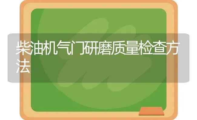 柴油机气门研磨质量检查方法 | 养殖知识