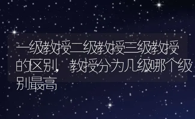 一级教授二级教授三级教授的区别,教授分为几级哪个级别最高 | 养殖学堂