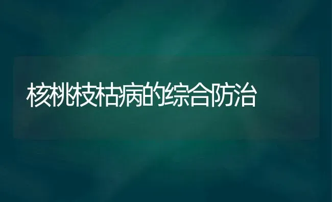 核桃枝枯病的综合防治 | 养殖技术大全