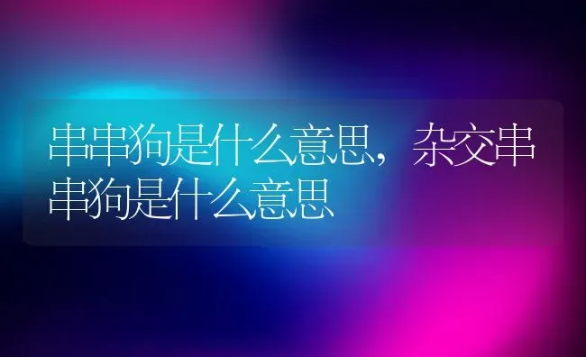 串串狗是什么意思,杂交串串狗是什么意思 | 养殖科普