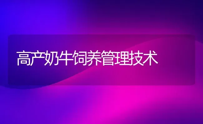 高产奶牛饲养管理技术 | 养殖技术大全