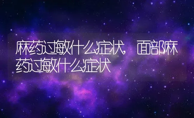 麻药过敏什么症状,面部麻药过敏什么症状 | 养殖资料