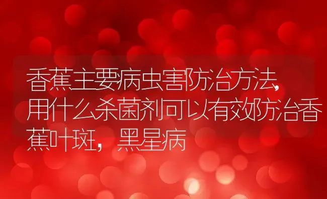 香蕉主要病虫害防治方法,用什么杀菌剂可以有效防治香蕉叶斑，黑星病 | 养殖学堂