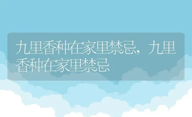 九里香种在家里禁忌,九里香种在家里禁忌 | 养殖科普