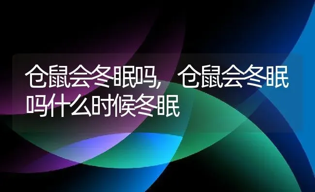 仓鼠会冬眠吗,仓鼠会冬眠吗什么时候冬眠 | 养殖科普