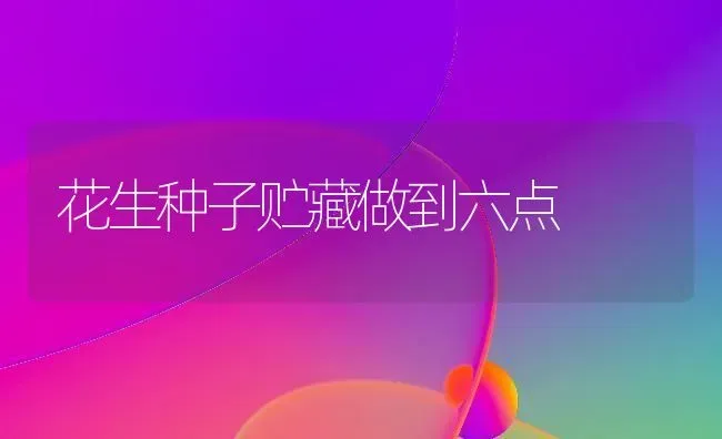 花生种子贮藏做到六点 | 养殖知识