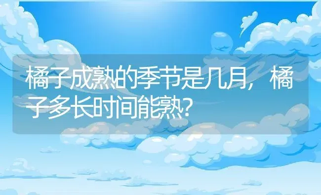 橘子成熟的季节是几月,橘子多长时间能熟？ | 养殖科普