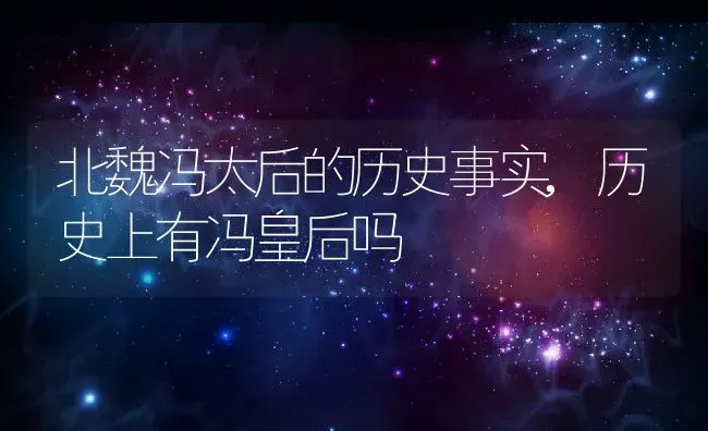 北魏冯太后的历史事实,历史上有冯皇后吗 | 养殖学堂