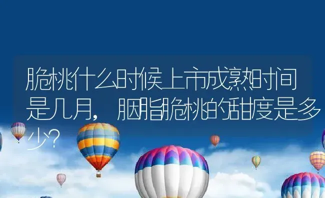 脆桃什么时候上市成熟时间是几月,胭脂脆桃的甜度是多少？ | 养殖科普