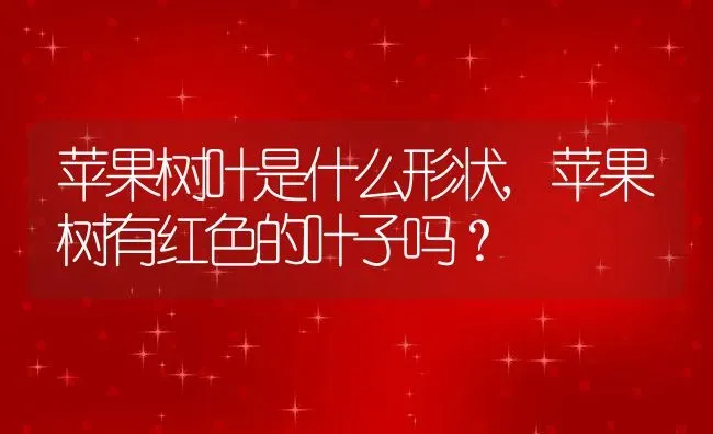 苹果树叶是什么形状,苹果树有红色的叶子吗？ | 养殖科普