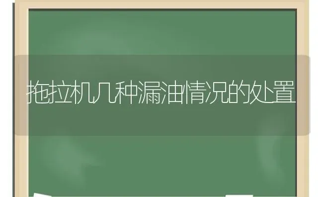 拖拉机几种漏油情况的处置 | 养殖知识