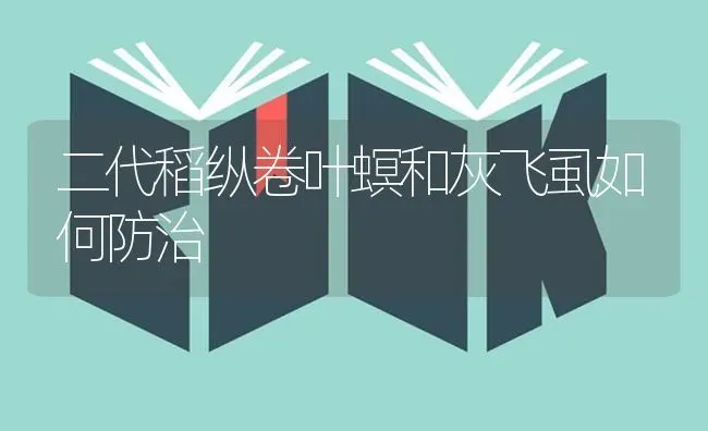 二代稻纵卷叶螟和灰飞虱如何防治 | 养殖知识