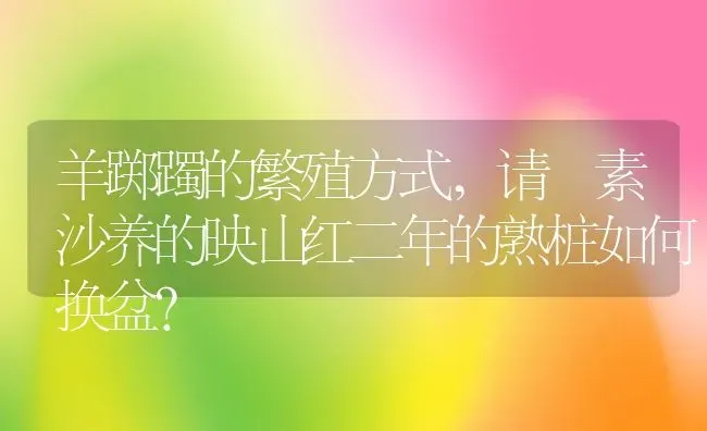 羊踯躅的繁殖方式,请冋素沙养的映山红二年的熟桩如何换盆？ | 养殖科普