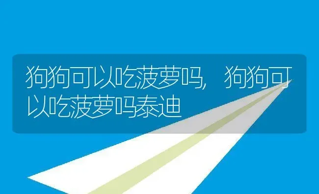 狗狗可以吃菠萝吗,狗狗可以吃菠萝吗泰迪 | 养殖资料