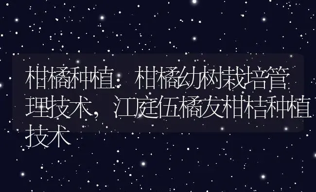 柑橘种植:柑橘幼树栽培管理技术,江庭伍橘友柑桔种植技术 | 养殖学堂