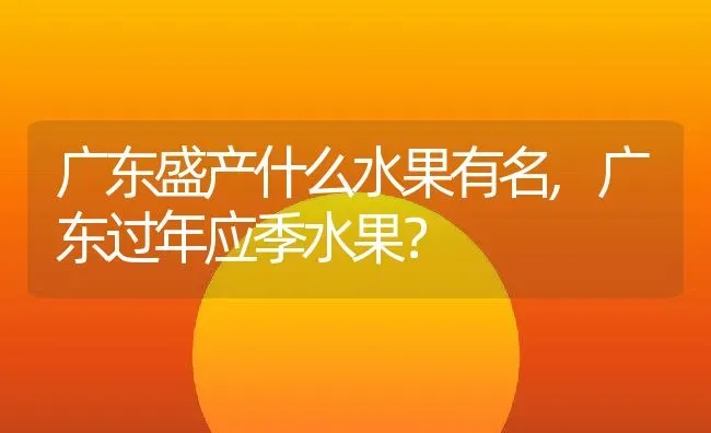 广东盛产什么水果有名,广东过年应季水果？ | 养殖科普