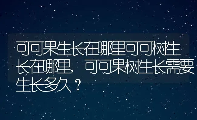 可可果生长在哪里可可树生长在哪里,可可果树生长需要生长多久？ | 养殖科普