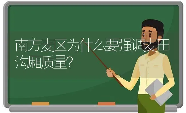 南方麦区为什么要强调麦田沟厢质量? | 养殖知识