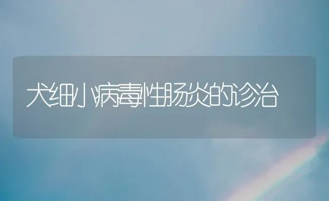 犬细小病毒性肠炎的诊治 | 养殖技术大全