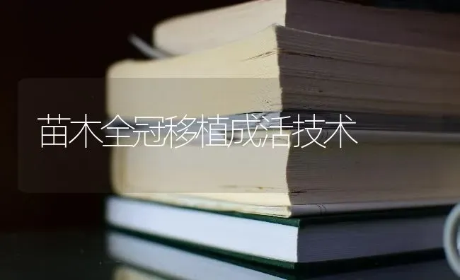 苗木全冠移植成活技术 | 养殖技术大全