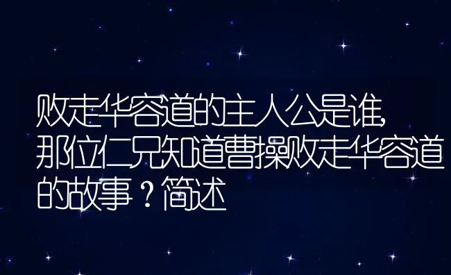 败走华容道的主人公是谁,那位仁兄知道曹操败走华容道的故事？简述 | 养殖学堂