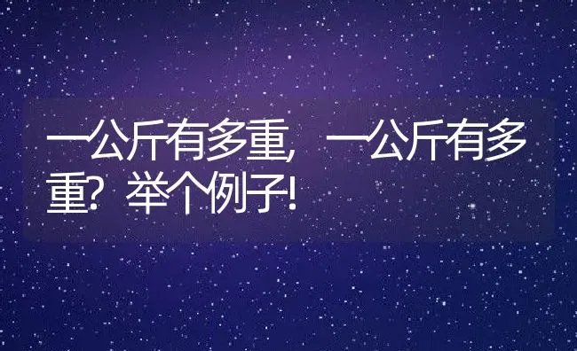 一公斤有多重,一公斤有多重?举个例子! | 养殖科普