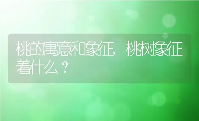 桃的寓意和象征,桃树象征着什么？ | 养殖科普