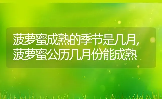 菠萝蜜成熟的季节是几月,菠萝蜜公历几月份能成熟 | 养殖科普
