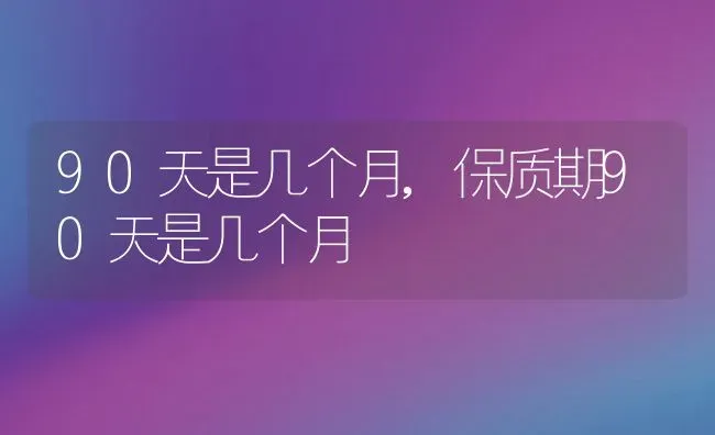 90天是几个月,保质期90天是几个月 | 养殖资料