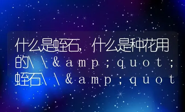 什么是蛭石,什么是种花用的\&quot;蛭石\&quot;？ | 养殖学堂