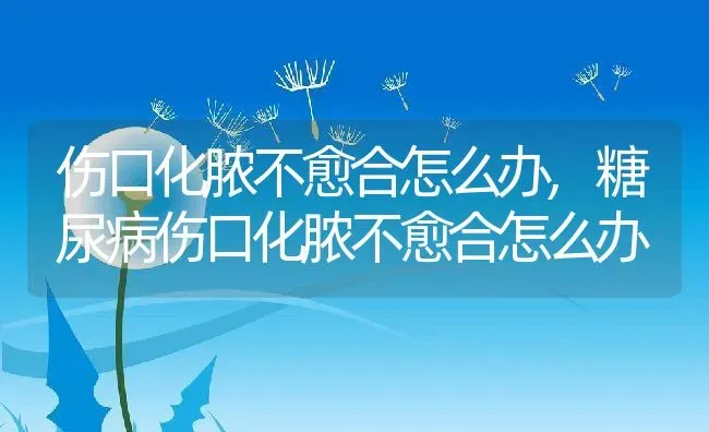 伤口化脓不愈合怎么办,糖尿病伤口化脓不愈合怎么办 | 养殖资料