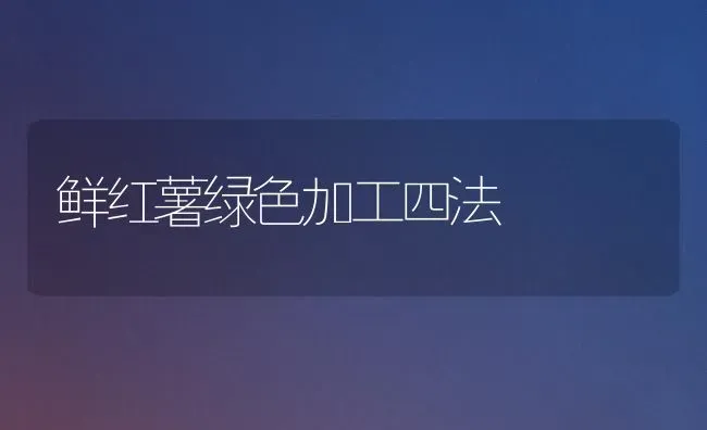 鲜红薯绿色加工四法 | 养殖技术大全