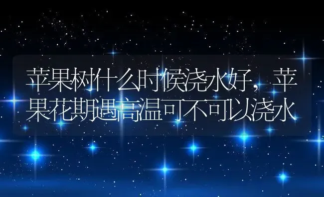 苹果树什么时候浇水好,苹果花期遇高温可不可以浇水 | 养殖学堂