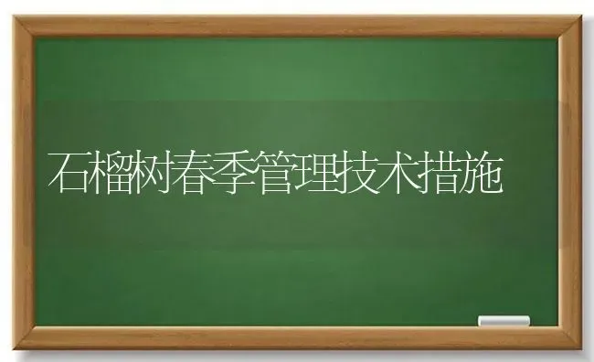 石榴树春季管理技术措施 | 养殖技术大全