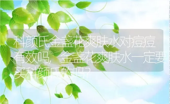 科颜氏金盏花爽肤水对痘痘有效吗,金盏花爽肤水一定要买科颜氏的吗？ | 养殖学堂
