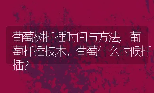 葡萄树扦插时间与方法,葡萄扦插技术，葡萄什么时候扦插？ | 养殖科普