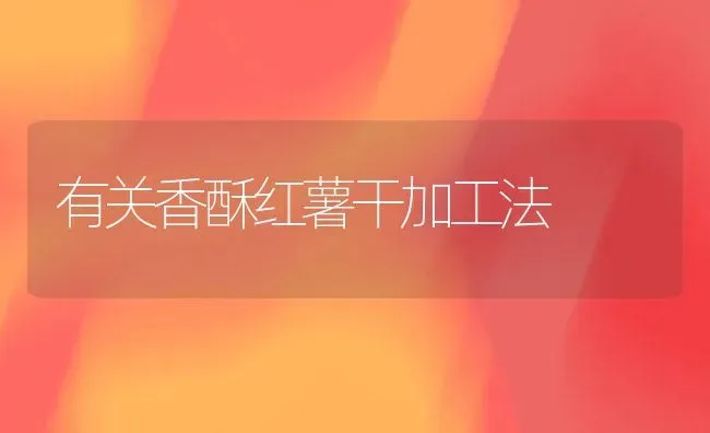 有关香酥红薯干加工法 | 养殖知识