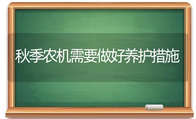 秋季农机需要做好养护措施 | 养殖知识