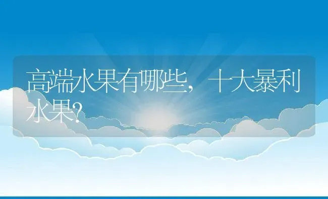 高端水果有哪些,十大暴利水果？ | 养殖科普