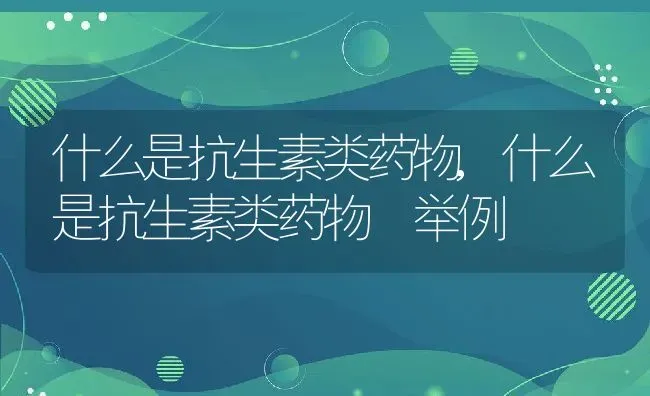 什么是抗生素类药物,什么是抗生素类药物 举例 | 养殖科普